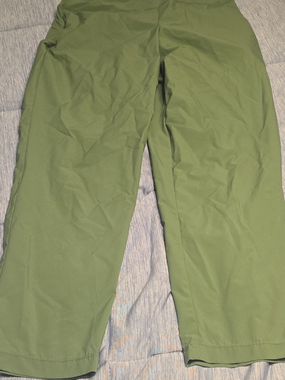 Olive Green Wide-Leg Track Pants